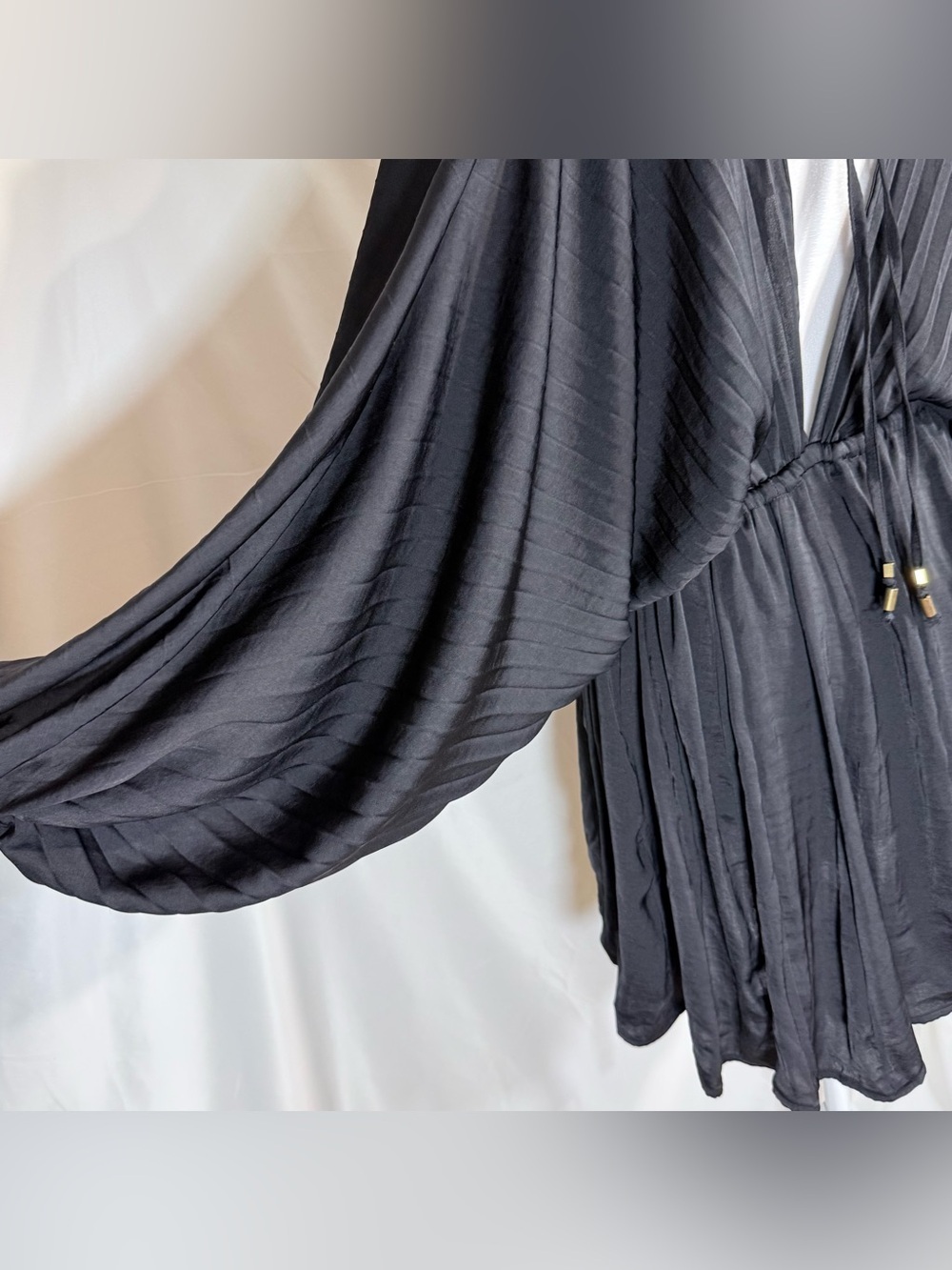 NWT Free People Kimono-Inspired Mini Dress With Drawstring Waist Size Medium - Picture 8 of 15